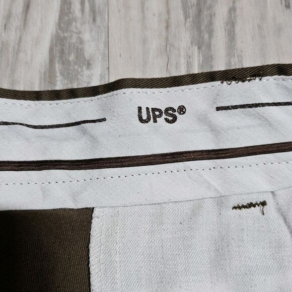 Wearguard UPS Pants Men Size 38x32 Brown Flat Front Workwear Chino 5 Pocket - Picture 4 of 8